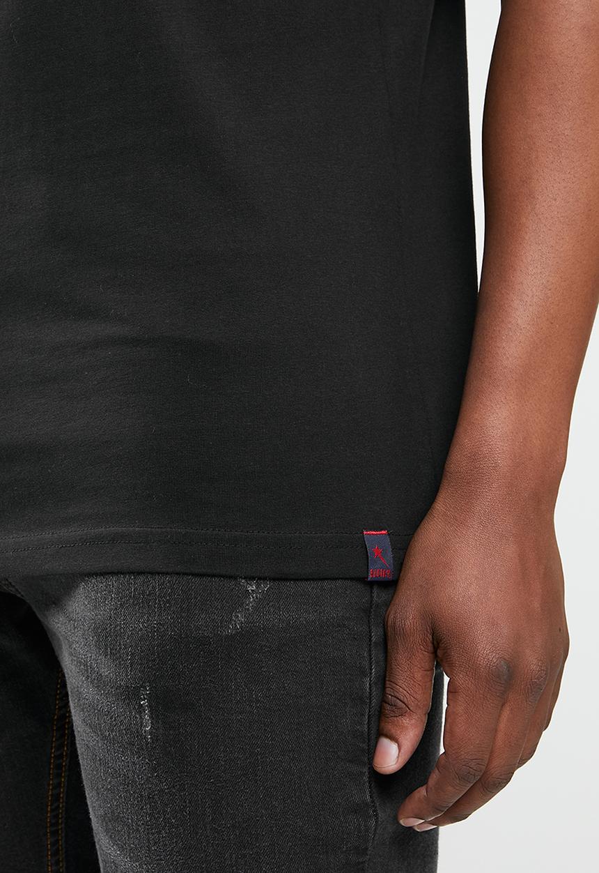 SOVIET - Lorca slim fit crew neck tee  - black