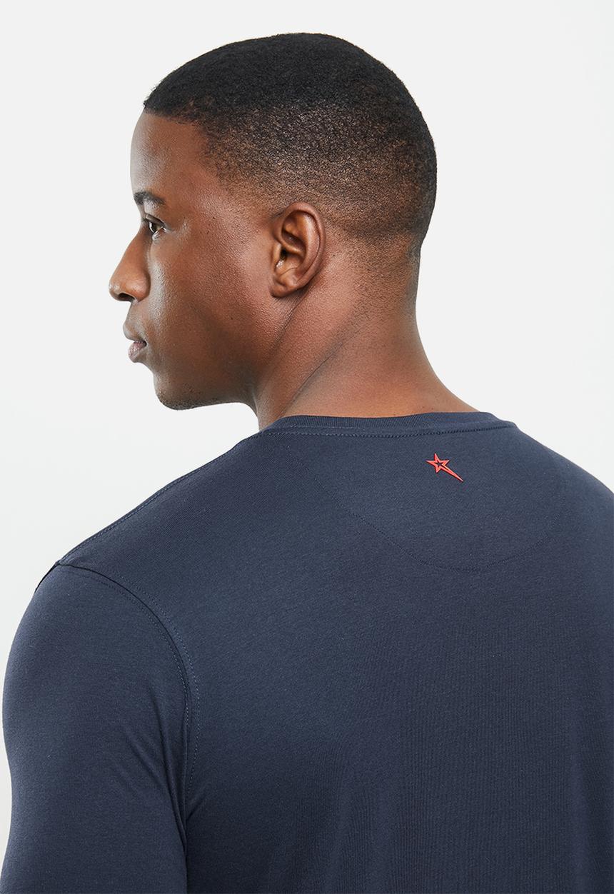 SOVIET - Nadal slim fit crew neck tee  - navy