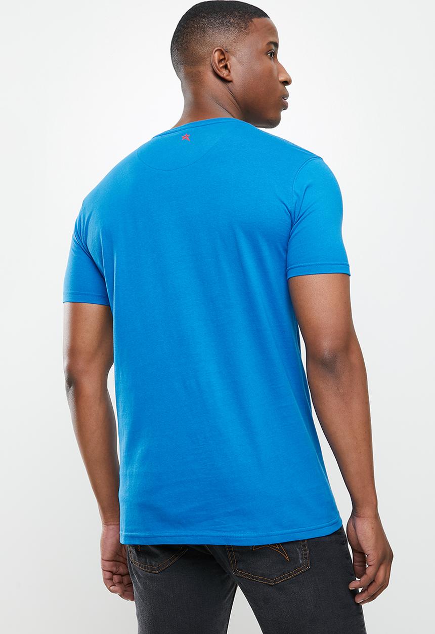 SOVIET - Blanco slim fit crew neck tee  - blue