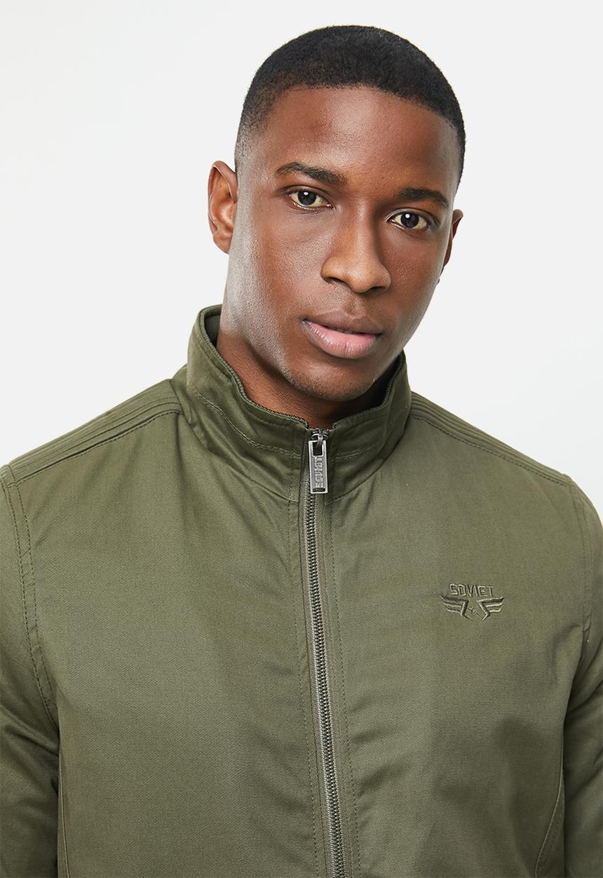 SOVIET - Colt zip through casual jacket - olive