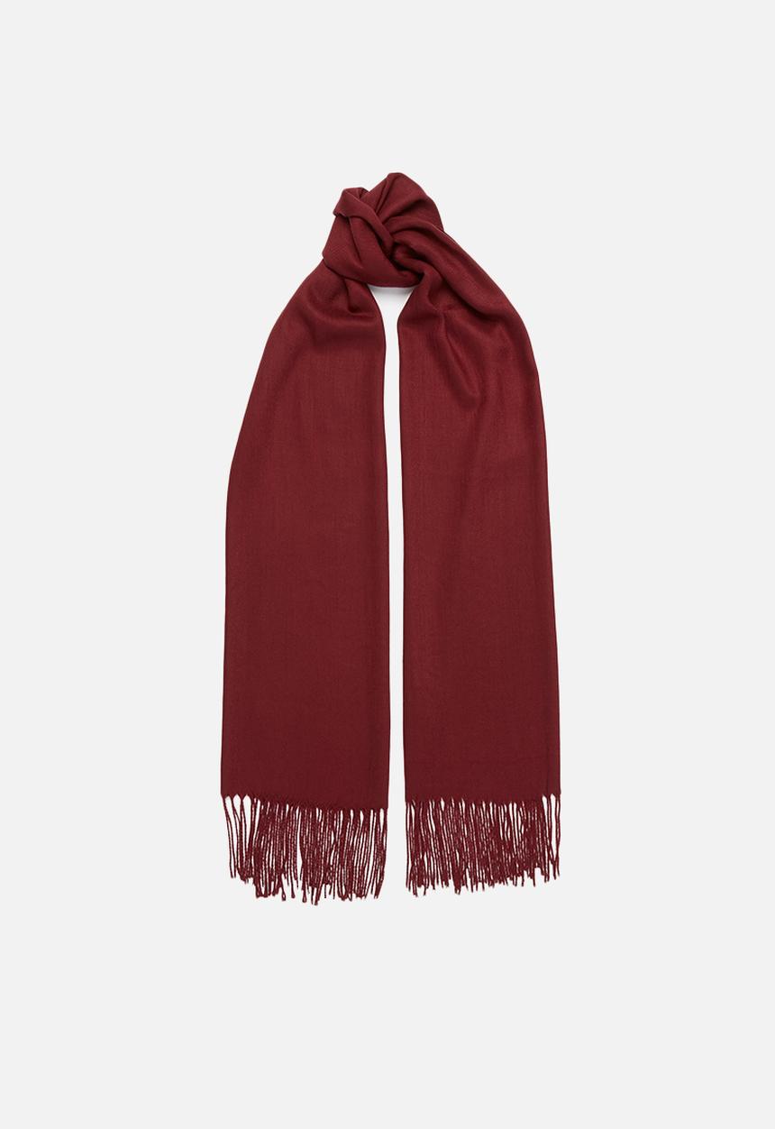 edit - Fringed scarf - burgundy