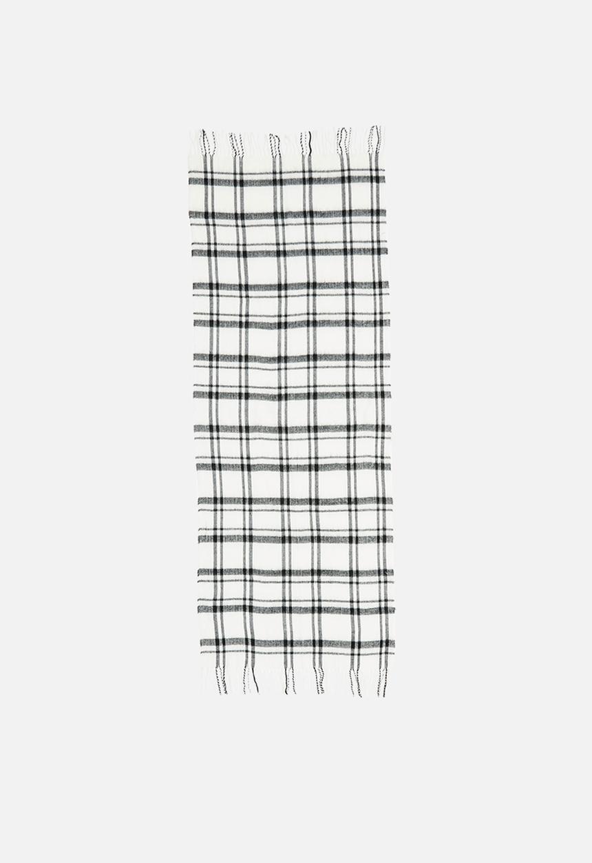edit - Checkered scarf - cream & black