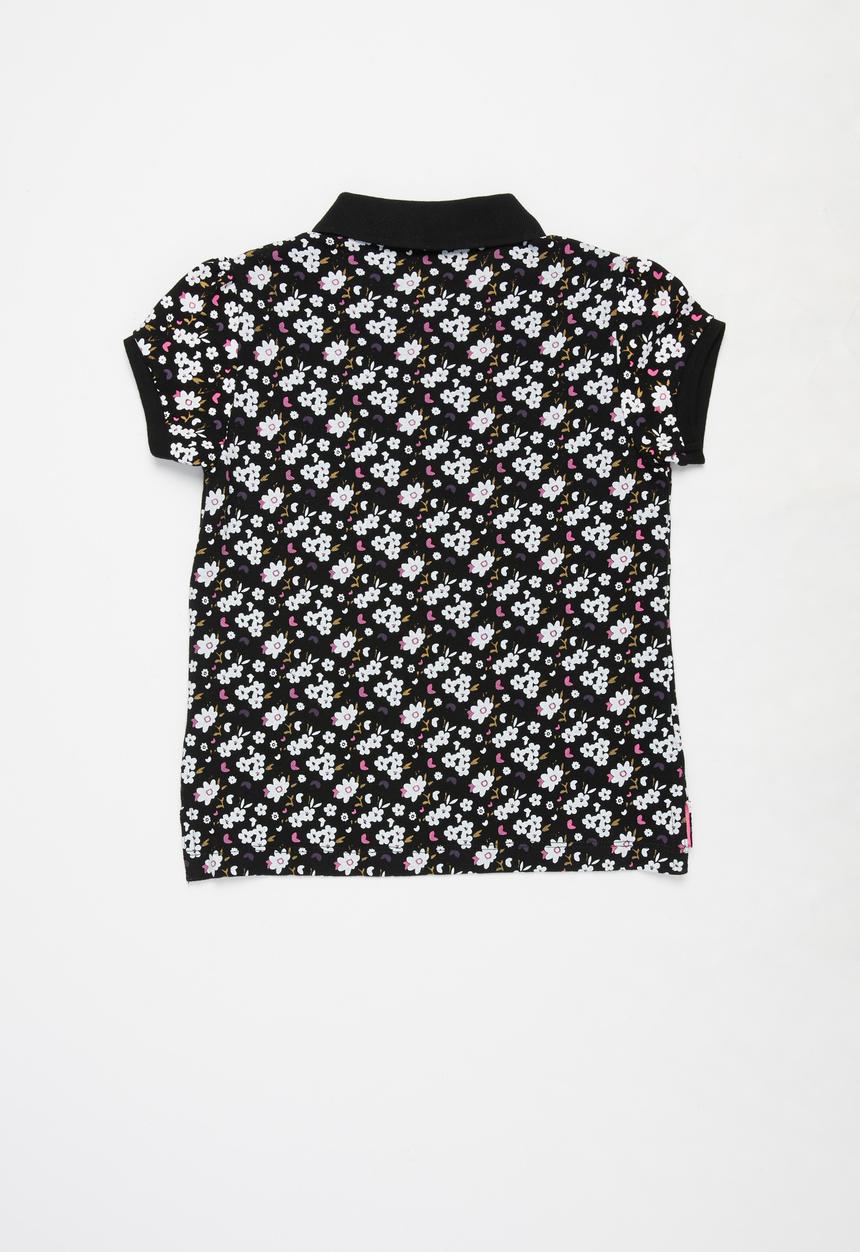 POLO - Girls sophia floral printed golfer - black