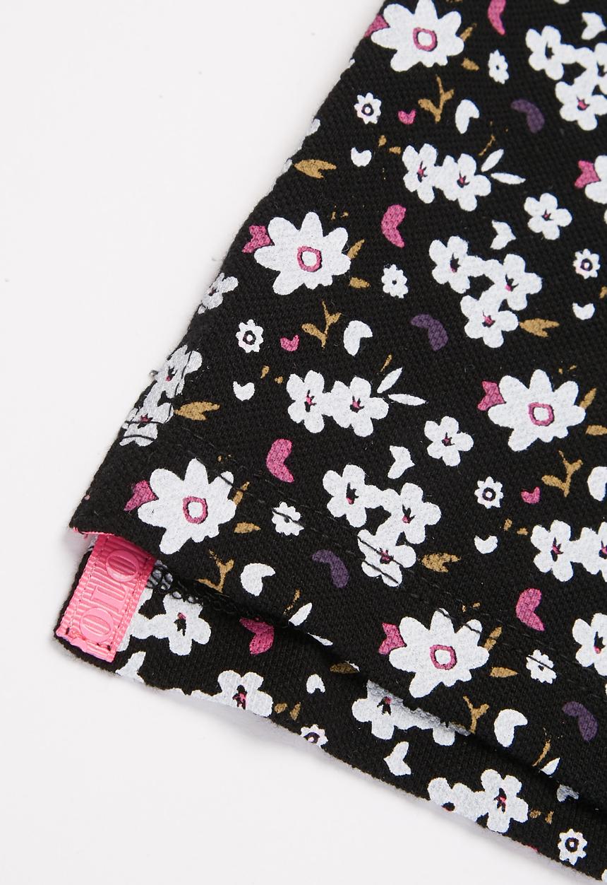 POLO - Girls sophia floral printed golfer - black