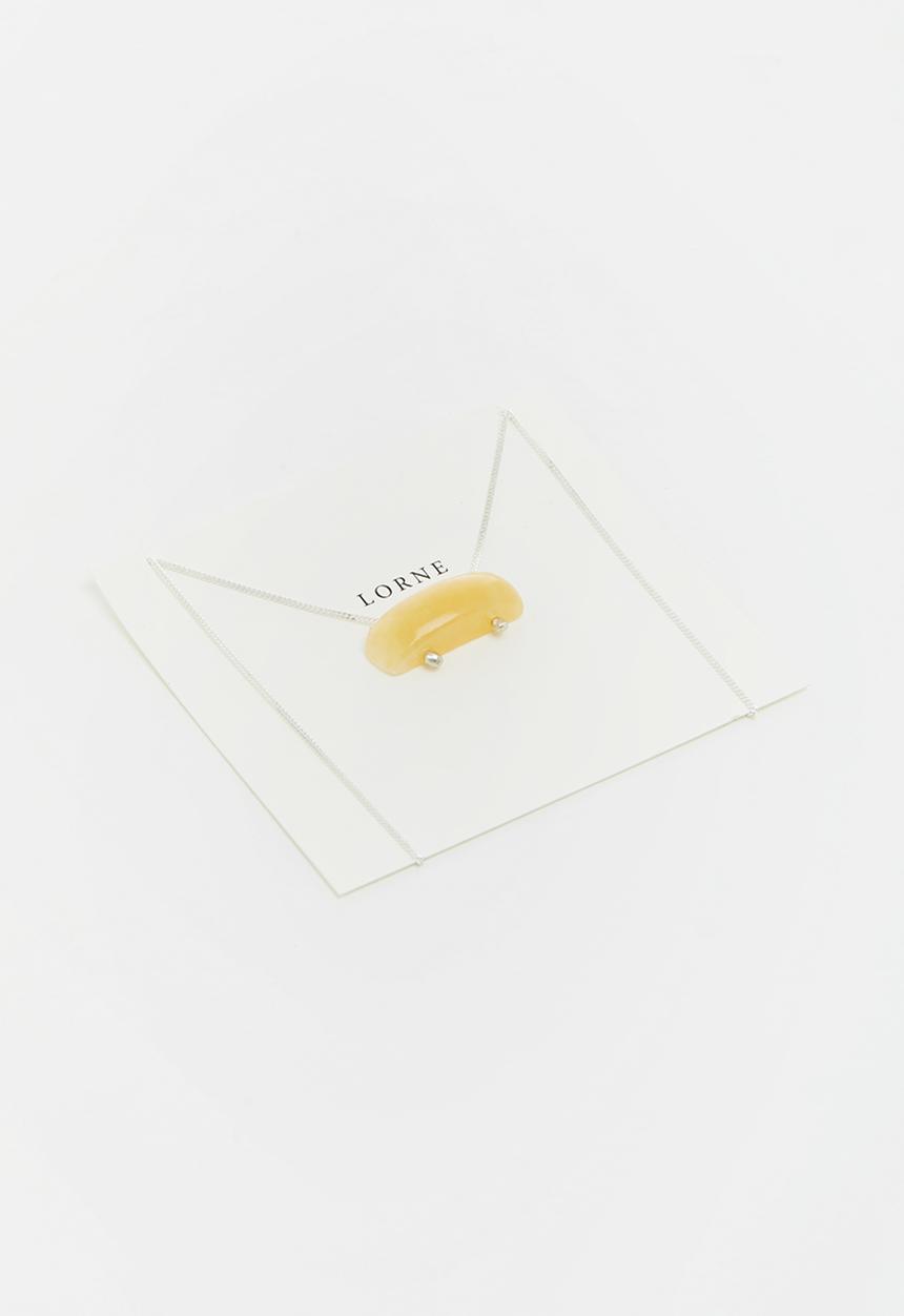Lorne - Calcite gemstone necklace - silver & yellow 