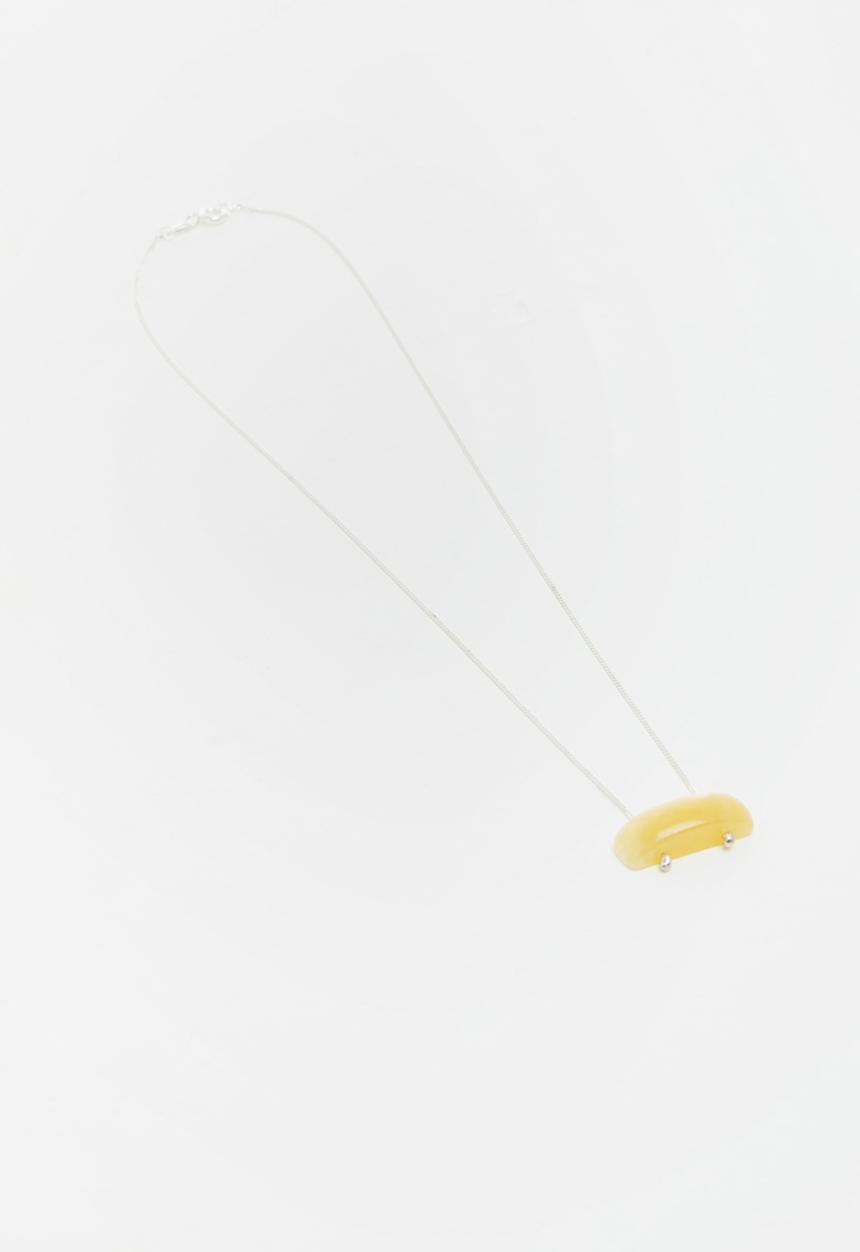 Lorne - Calcite gemstone necklace - silver & yellow 