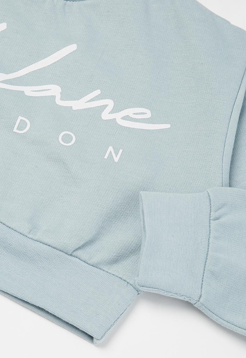 Lilylane - Pearla printed cropped sweater - blue