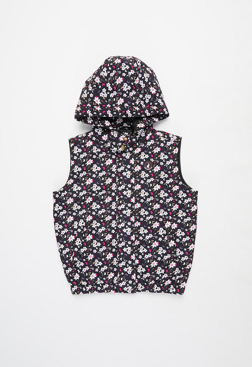 POLO - Girls tessa floral sleeveless puffer jacket - multi