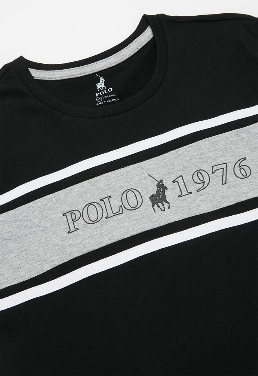 POLO - Boys logan cut & sew short sleeve tee - black