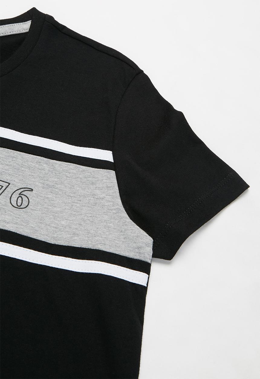 POLO - Boys logan cut & sew short sleeve tee - black