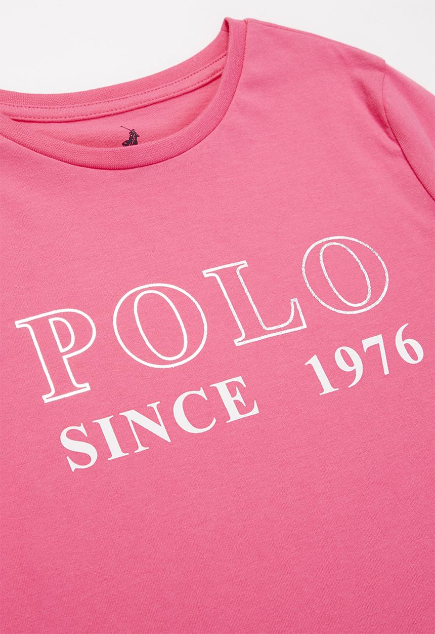 POLO - Girls zoe printed long sleeve tee - pink