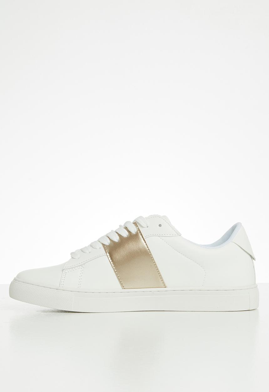 POLO - Giselle side flash sneaker - gold & white 