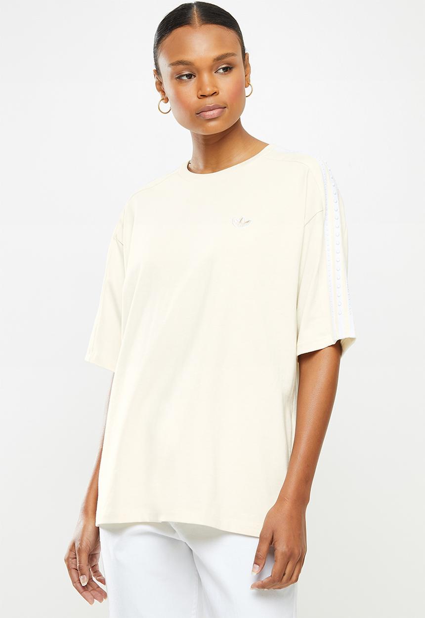 adidas Originals - Adicolor loose tee - white & neutral 