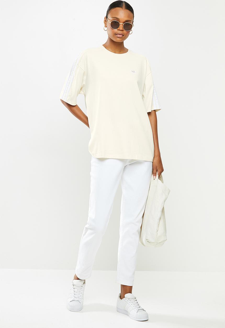 adidas Originals - Adicolor loose tee - white & neutral 