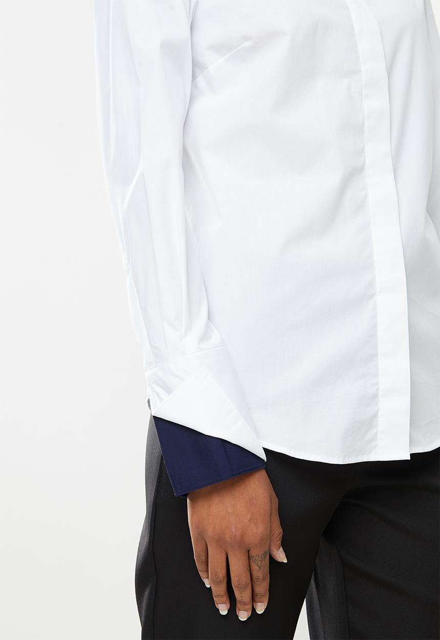 POLO - Candice double collar and cuff shirt - white