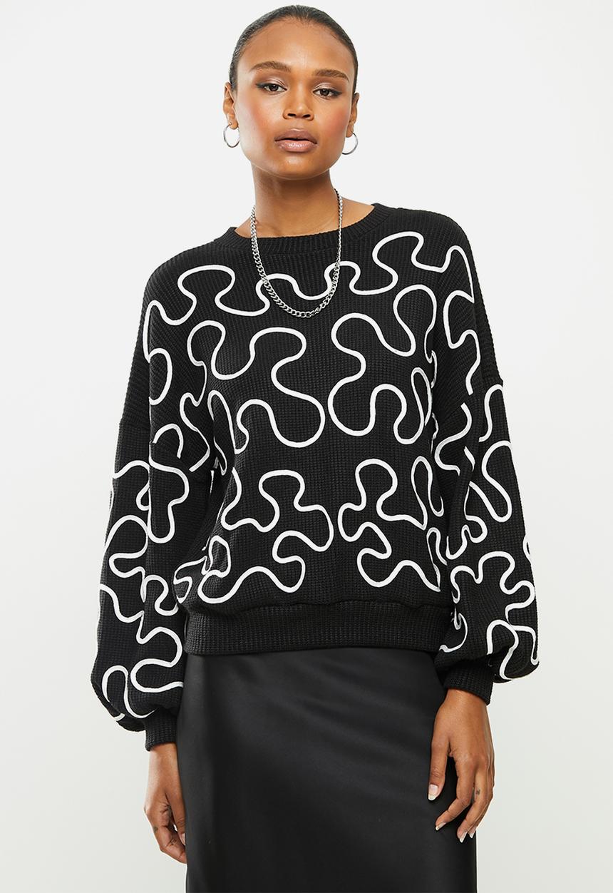 Me&B - Cornelli embroidered jumper - black