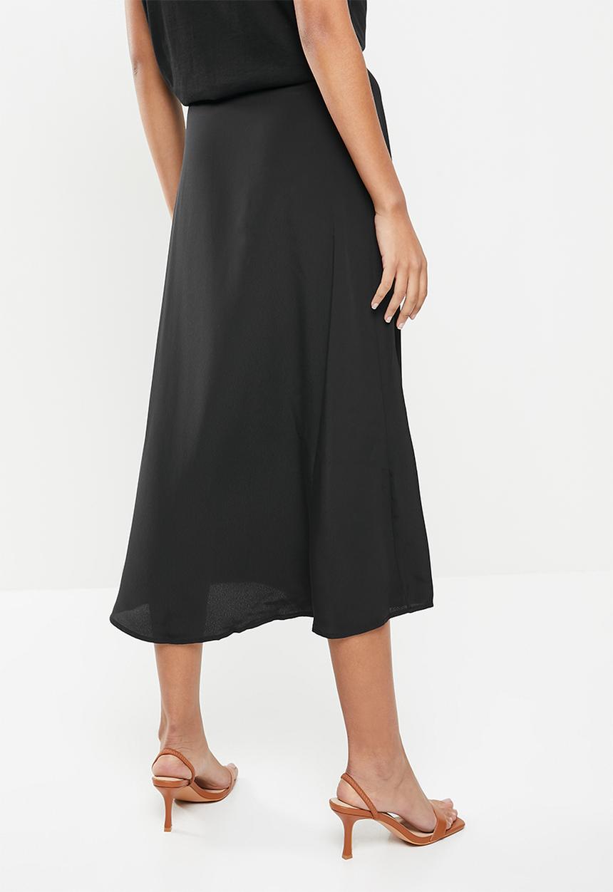 Glamorous - Button front high waisted skirt - black