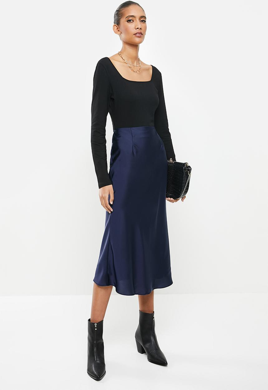 Glamorous - Satin slip skirt - deep navy