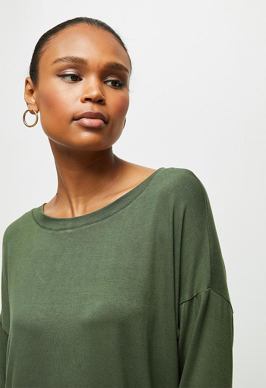 edit - Long sleeve harem jumpsuit - olive