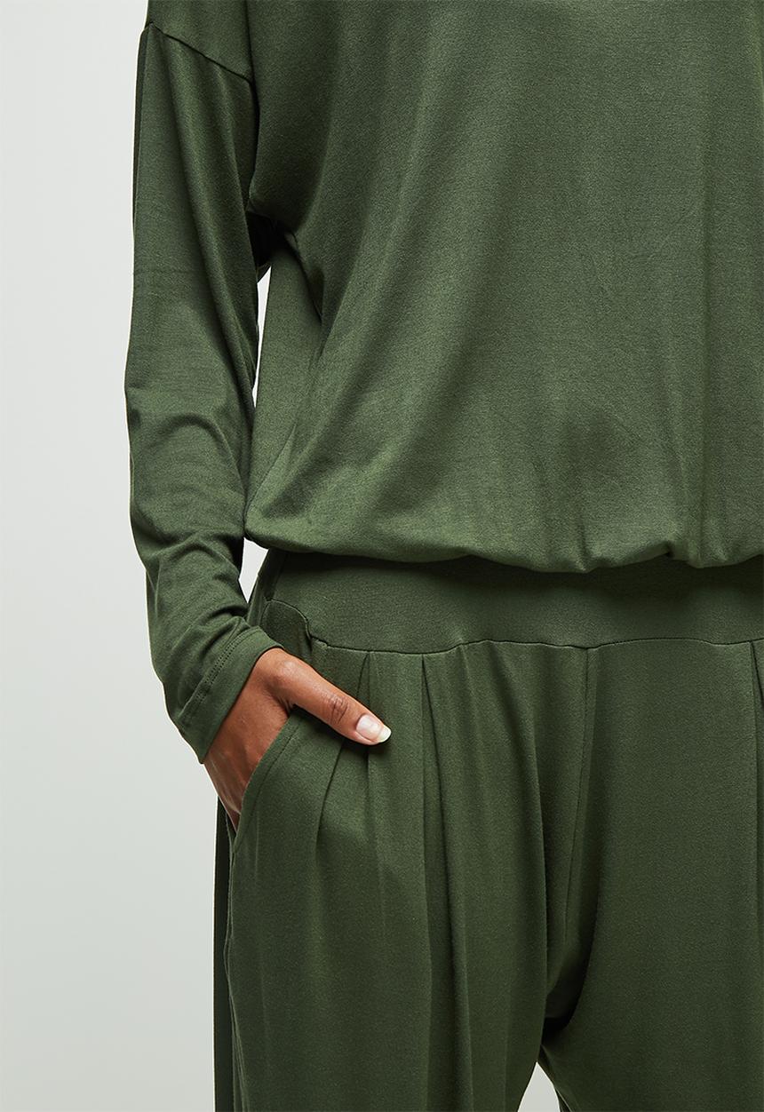 edit - Long sleeve harem jumpsuit - olive