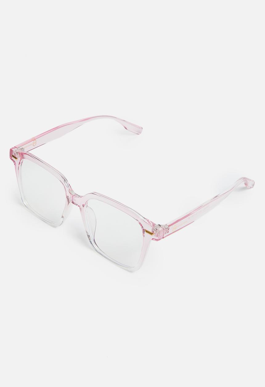 Sophie Moda - Glasses: anti-blue light angular collection - pink