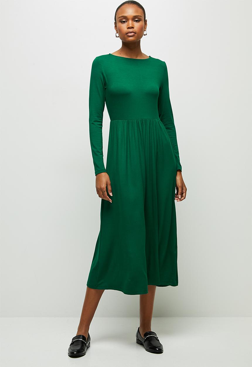 edit - Fit & flare knit midi - emerald
