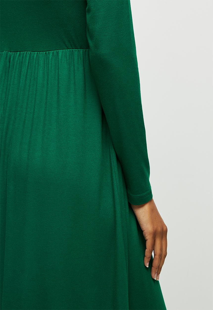 edit - Fit & flare knit midi - emerald