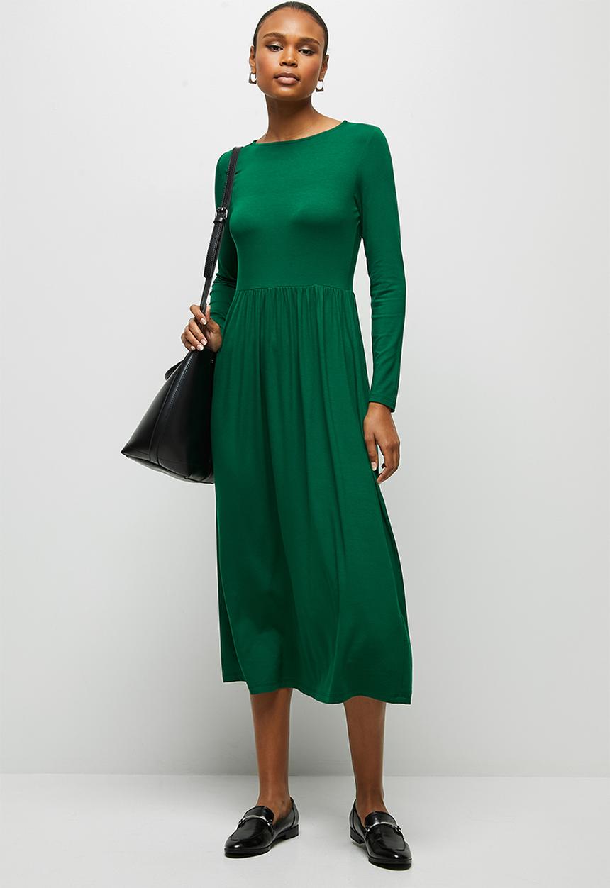 edit - Fit & flare knit midi - emerald