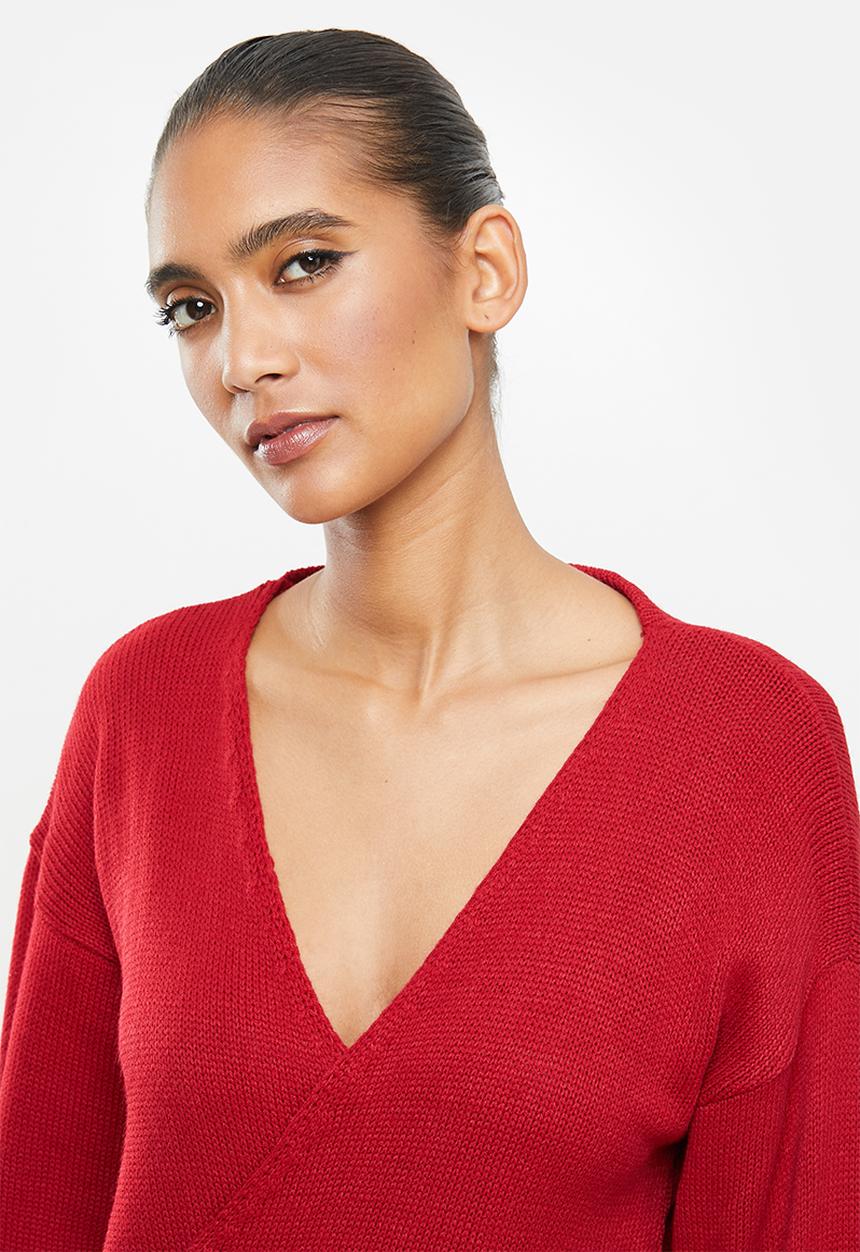 Glamorous - Vneck jumper - red