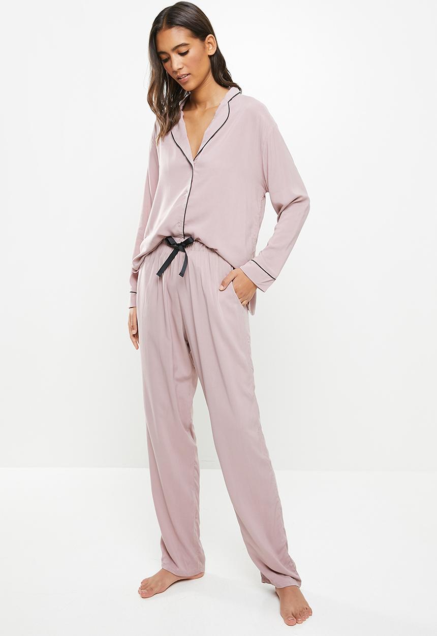 Superbalist - Sleep shirt & pants set - mocha