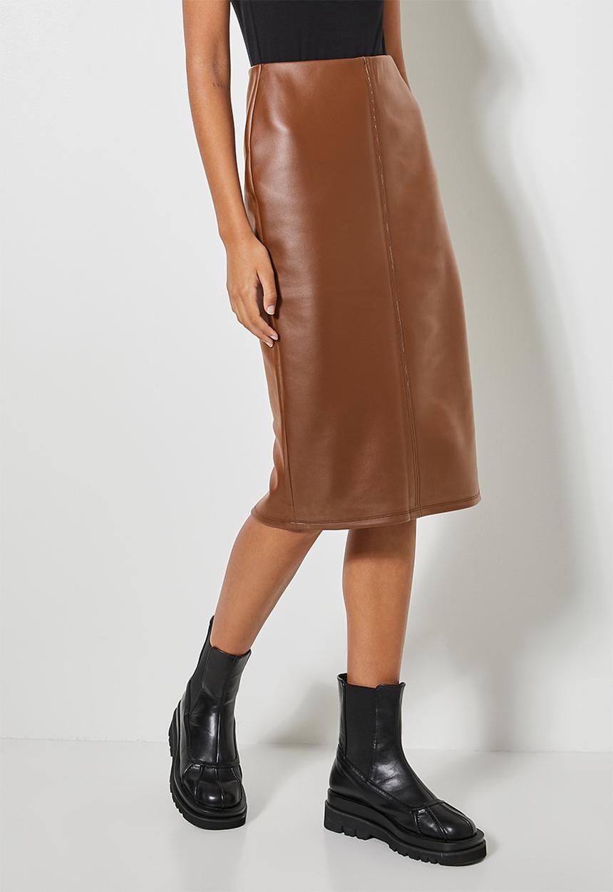 Superbalist - Coated scube bodycon - tobacco