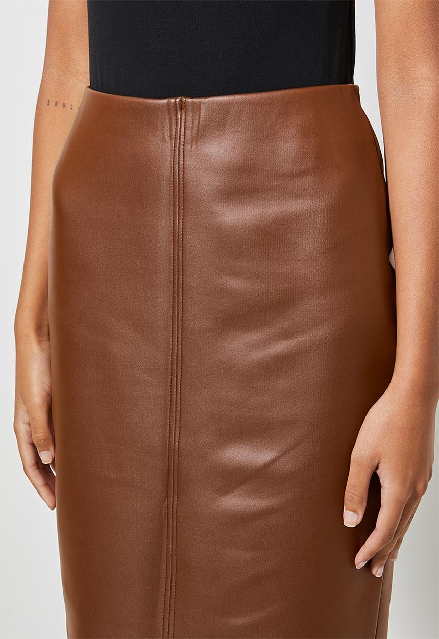 Superbalist - Coated scube bodycon - tobacco