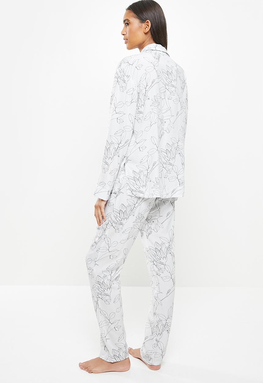 Superbalist - Sleep shirt & pants set - white & black