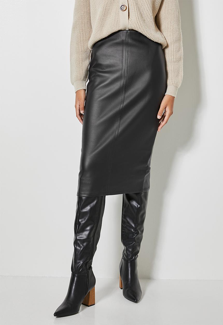 Superbalist - Coated scuba bodycon - black