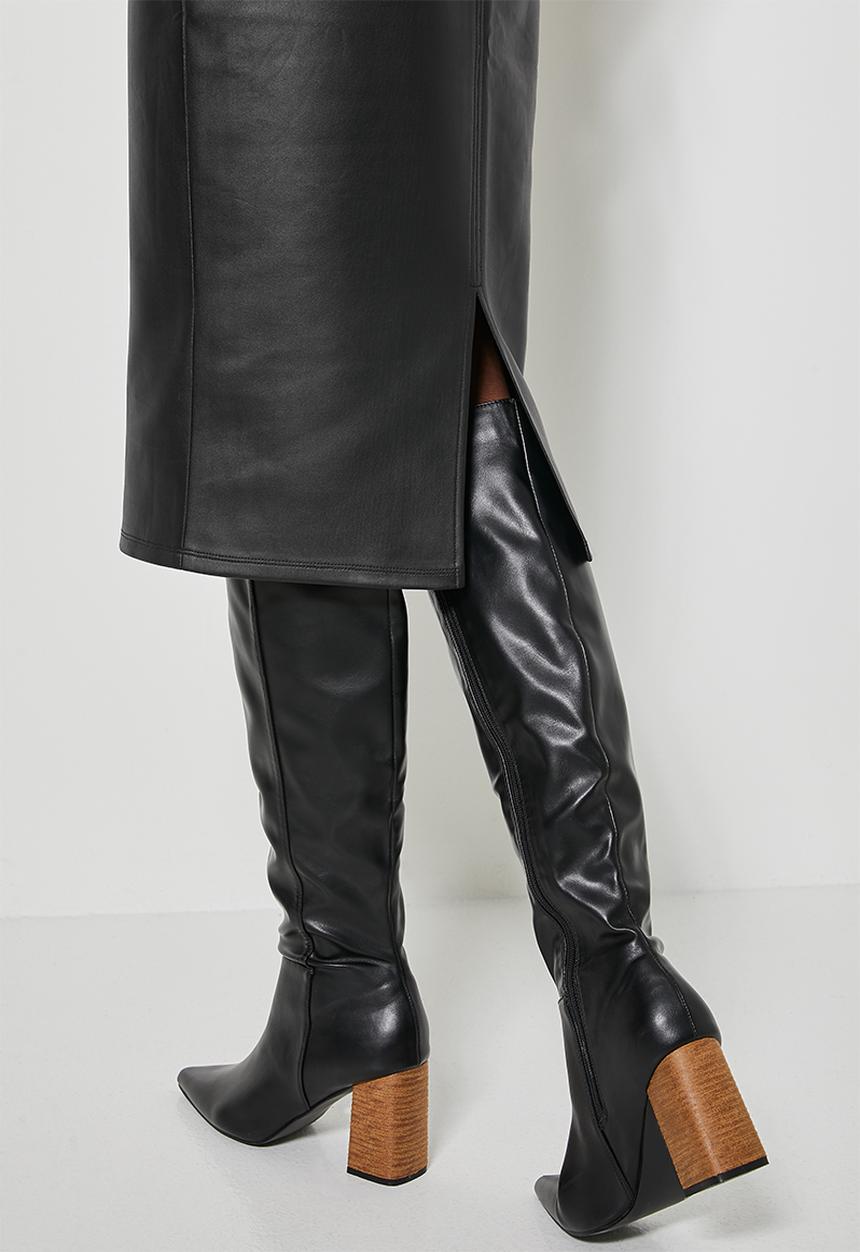 Superbalist - Coated scuba bodycon - black