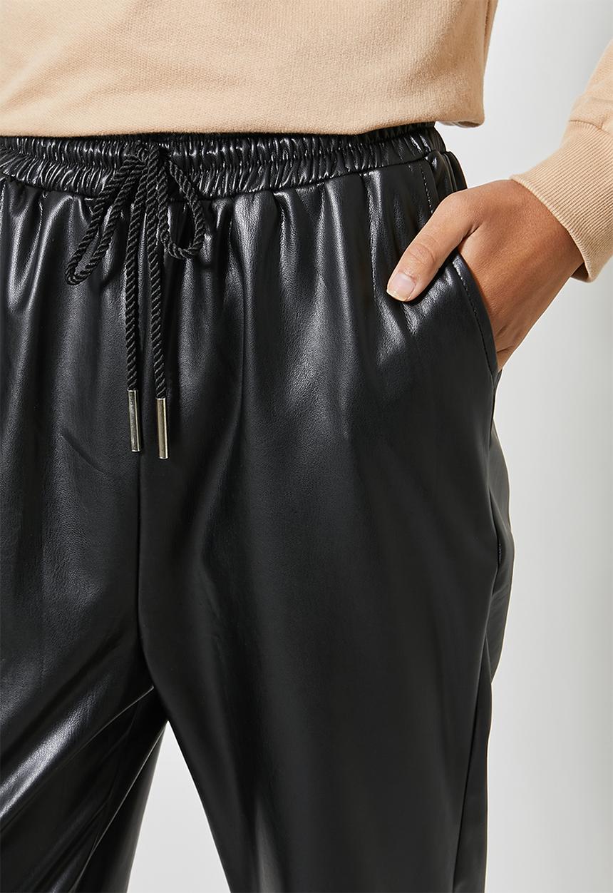 Superbalist - PU jogger - black