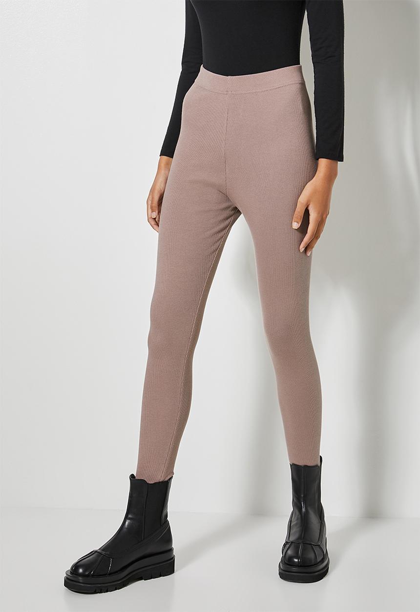 Superbalist - 7/8 rib leggings - mocha