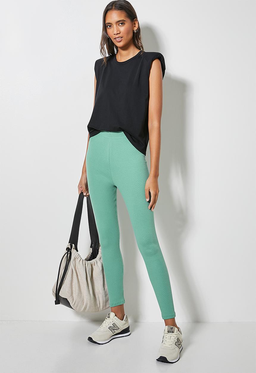 Superbalist - 7/8 rib leggings - deep sage