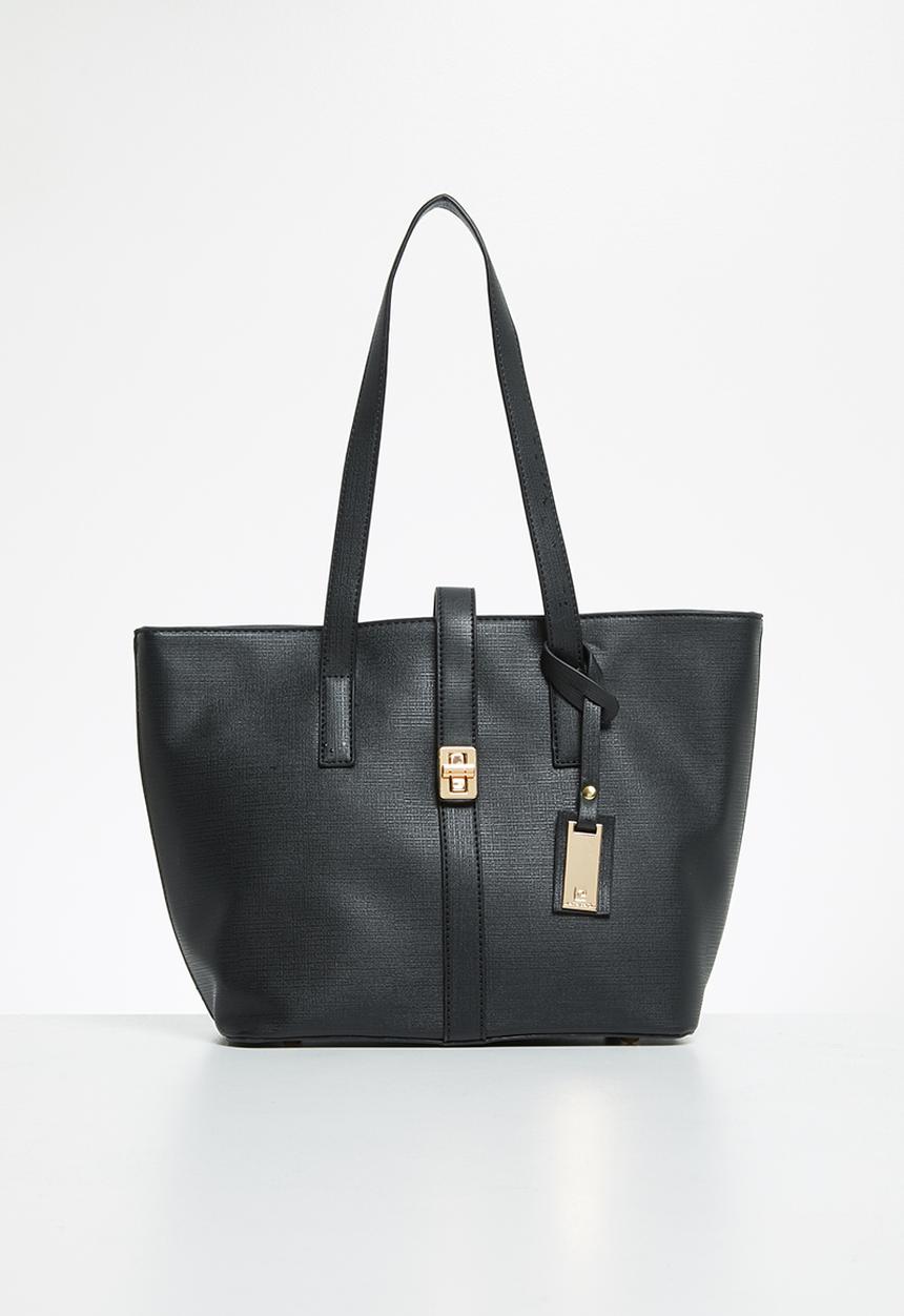 Pierre Cardin - Zanele medium turnlock tote  - black