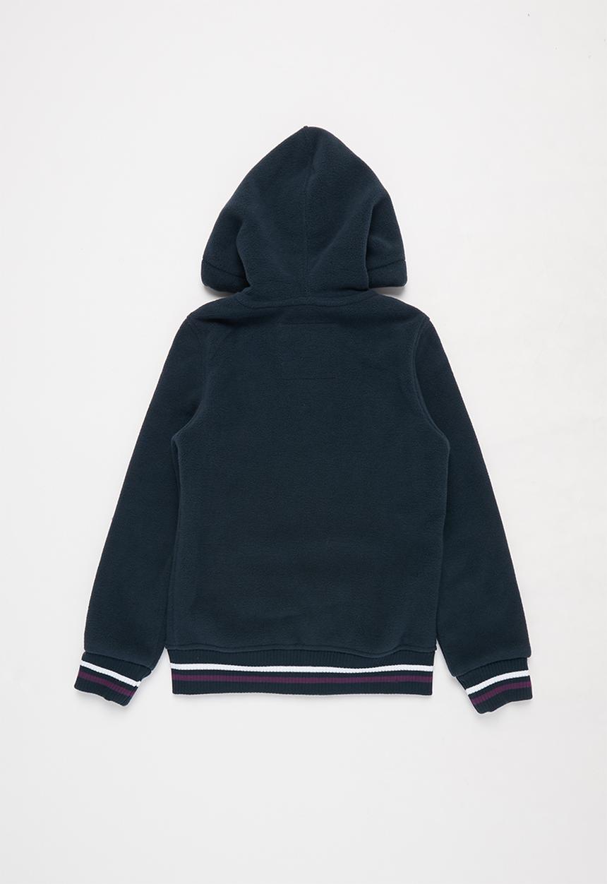 Aca Joe - Pre-girls bonded zip thru hoody - navy
