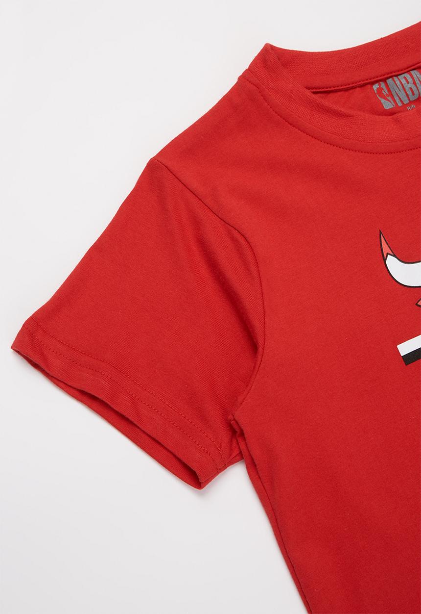 NBA - Bulls basketball straight hem tee - red