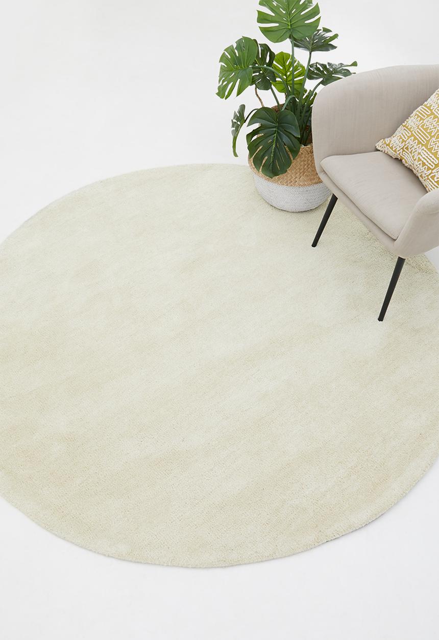 Sixth Floor - Shaggy round rug - cream
