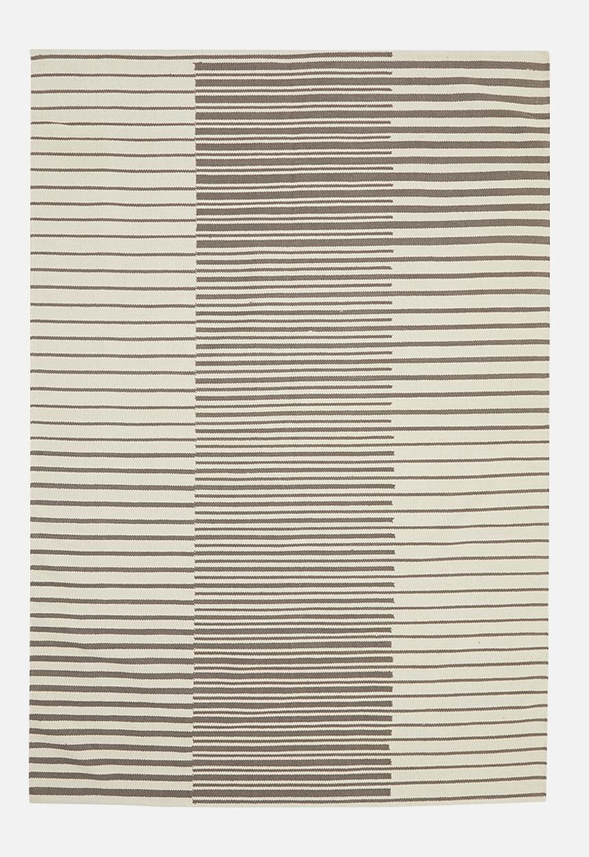 Sixth Floor - Striped woven cotton rug - grey