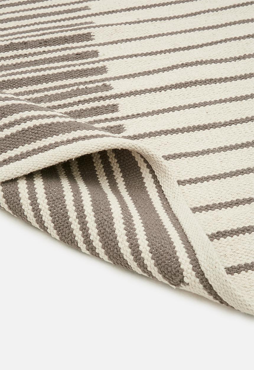 Sixth Floor - Striped woven cotton rug - grey