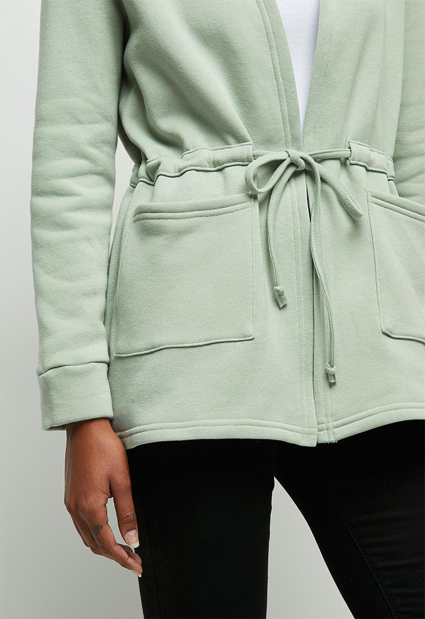 edit - Fleece hooded jacket - sage