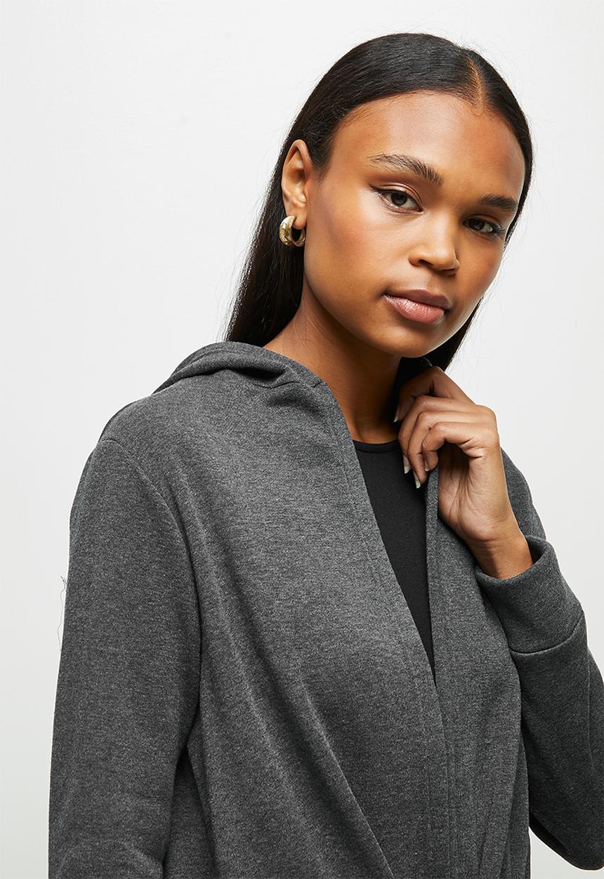 edit - Fleece  hooded jacket - charcoal