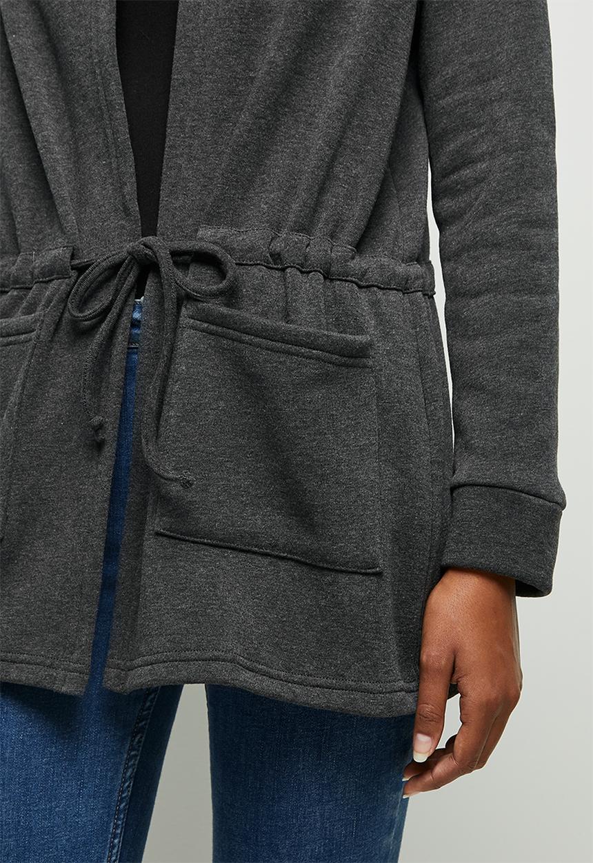 edit - Fleece  hooded jacket - charcoal