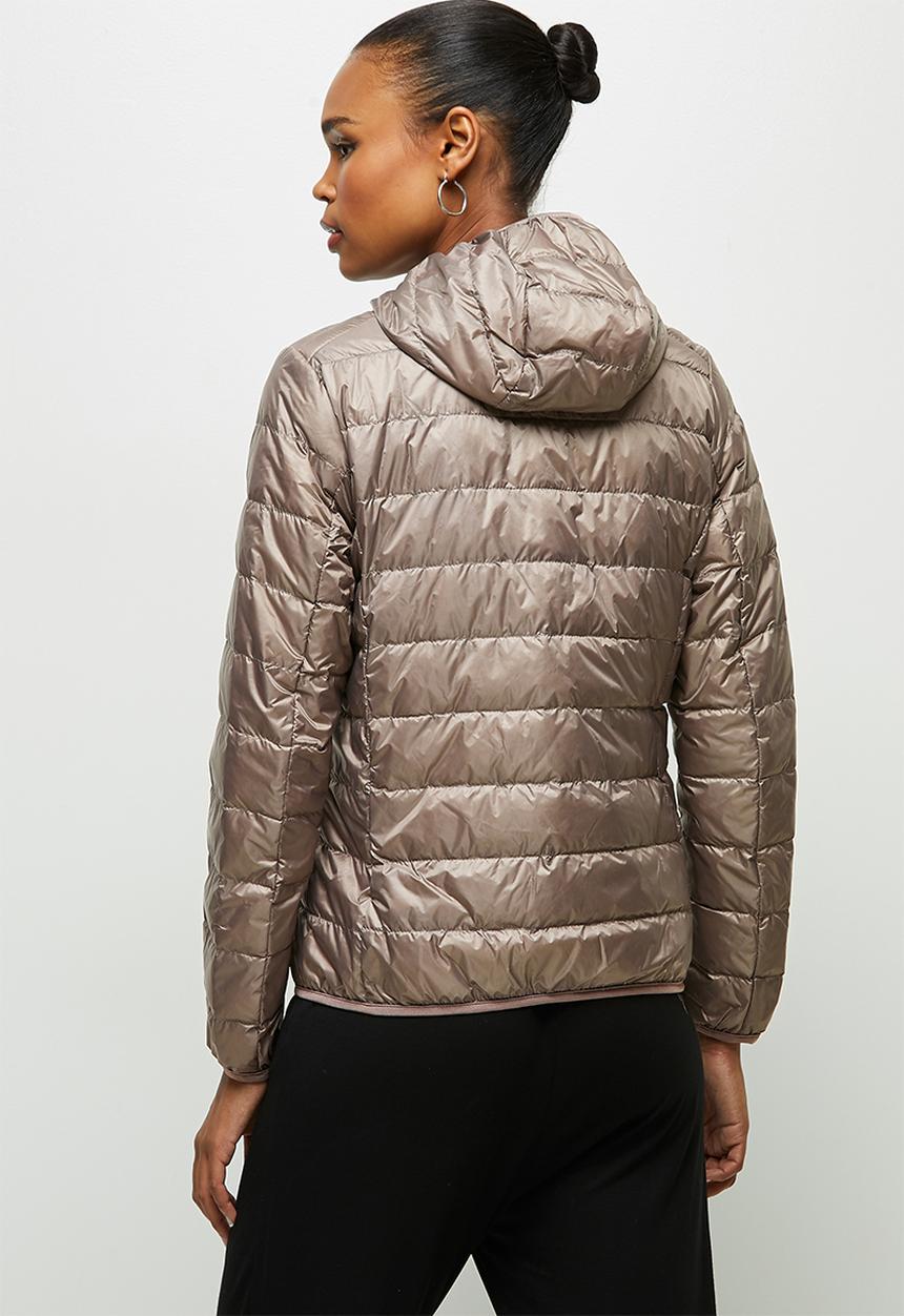 edit - Hooded puffer jacket - light bronze