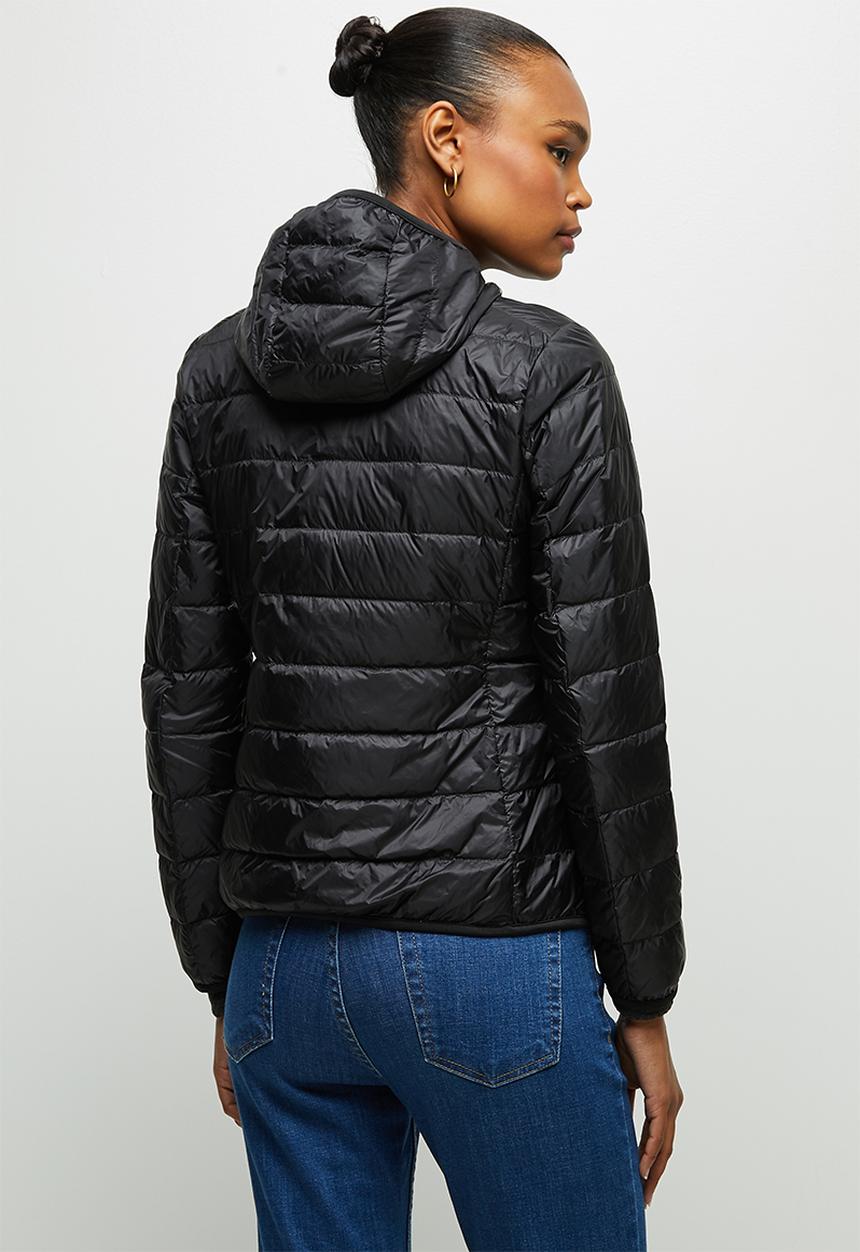 edit - Hooded puffer jacket - black