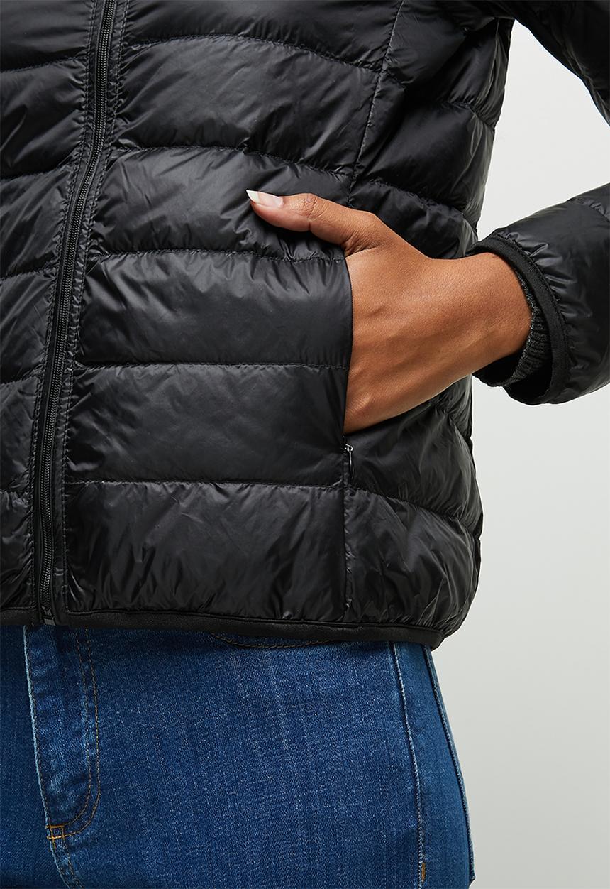 edit - Hooded puffer jacket - black